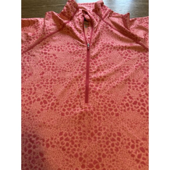 Nike Pro Women’s Large Running Shirt Peach ISH PinkDri-Fit Patterned Quarter Zip - Picture 6 of 14